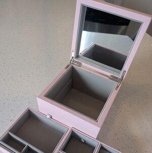 Pandora Pink Jewelry Organizer Box with Mirror